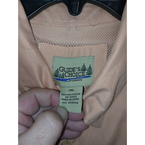 Guide’s Choice Light Melon Nylon Button Up Men’s Shirt Size 2XL - Picture 4 of 7